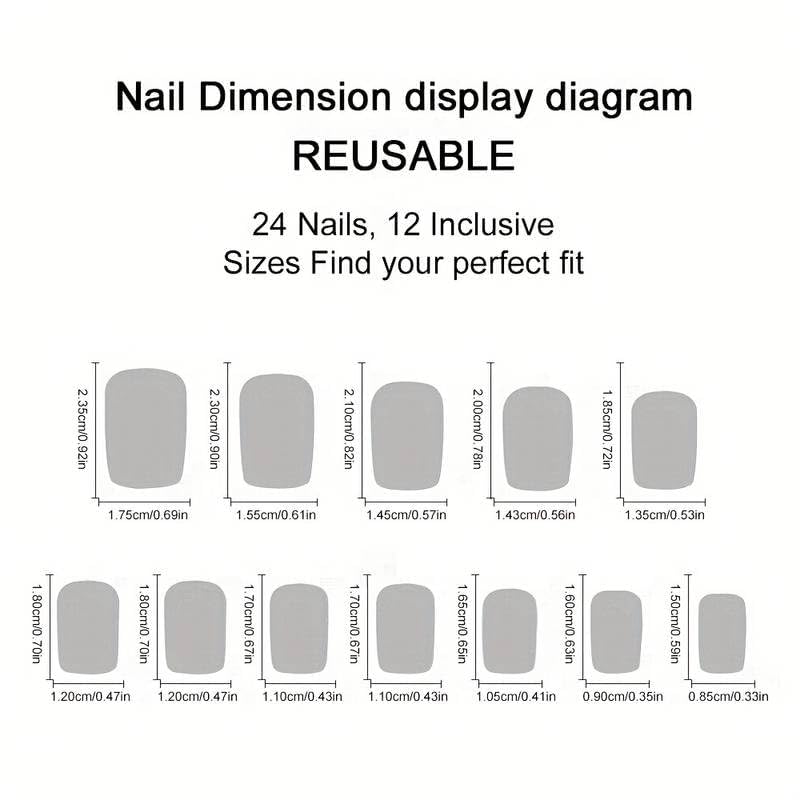 ZOONA 24PCS Everlasting French Nails Artificial Nails Art Set Lightweight Long Lasting Easy To Use Quick Fix For Festivals Special Occasions - Image 5