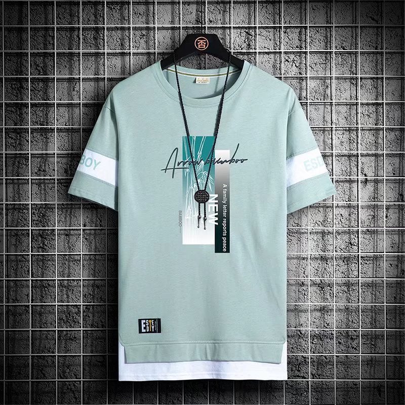 Men'S Short-Sleeve 2023 New Summer Ice Silk Half-Sleeve Men'S T-Shirt Trendy Versatile Student Top - Image 1