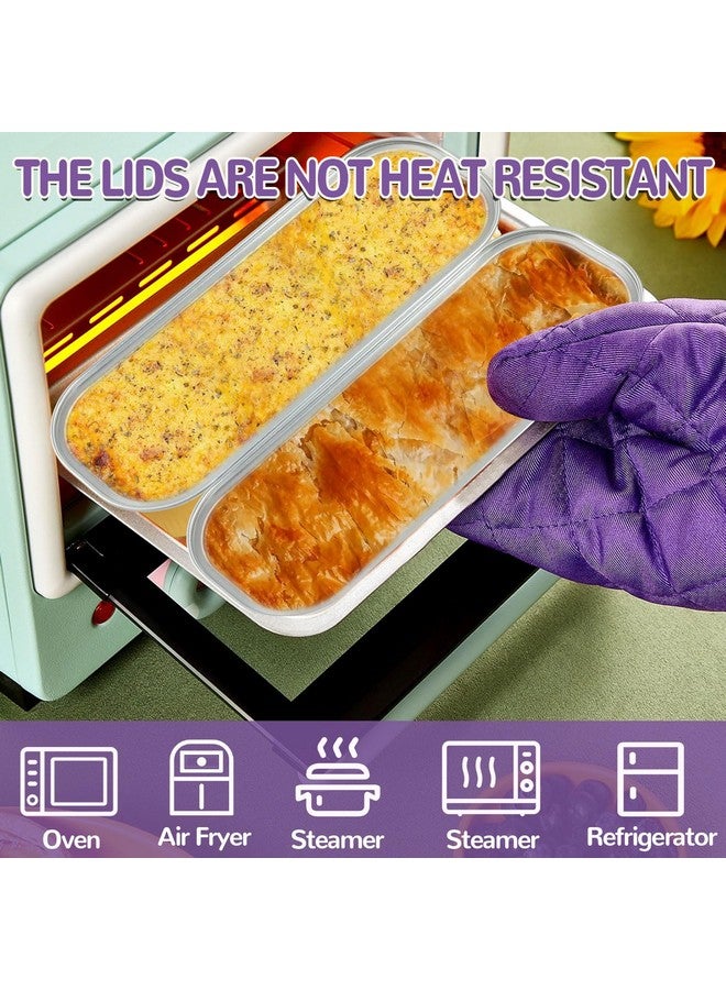 FFNIU 60Pcs Mini Loaf Pans with Lids and Spoons, Aluminum Foil Baking Pans, Rectangle Mini Cake Pans, Brownie Baking Cups for Picnics Party (Gold) - Image 5