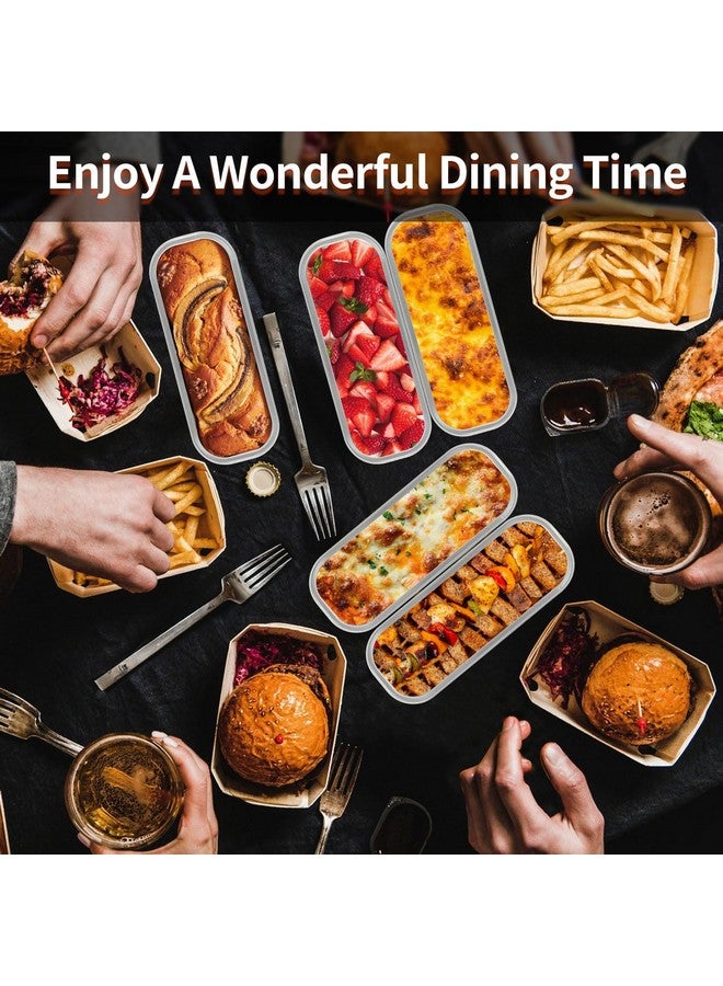 FFNIU 60Pcs Mini Loaf Pans with Lids and Spoons, Aluminum Foil Baking Pans, Rectangle Mini Cake Pans, Brownie Baking Cups for Picnics Party (Gold) - Image 3