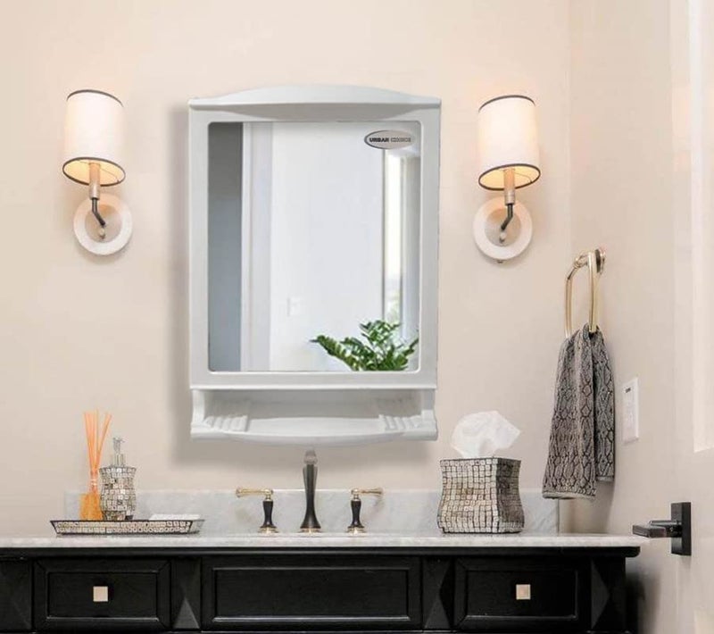 Urban Choice Urban Choice Grace Fine Ware Bathroom Cabinet with Mirror Wall Mounted Storage Cabinet with Magnetic Door 4 Inner Shelve Stylish HeavyDuty Plastic Cabinet for Storage Above Washbasin  - Image 1