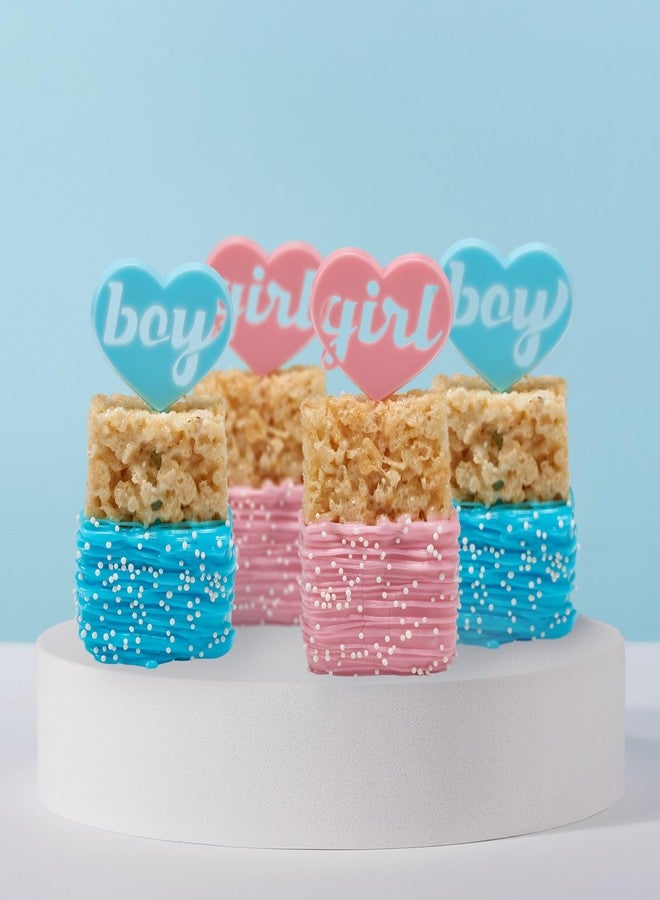 DecoPac Boy Girl Cake Toppers, 24 Gender Reveal Cupcake Decorations, Blue & Pink Cupcake Pics For Baby Shower Or Gender Reveal - 24 Pack - Image 4