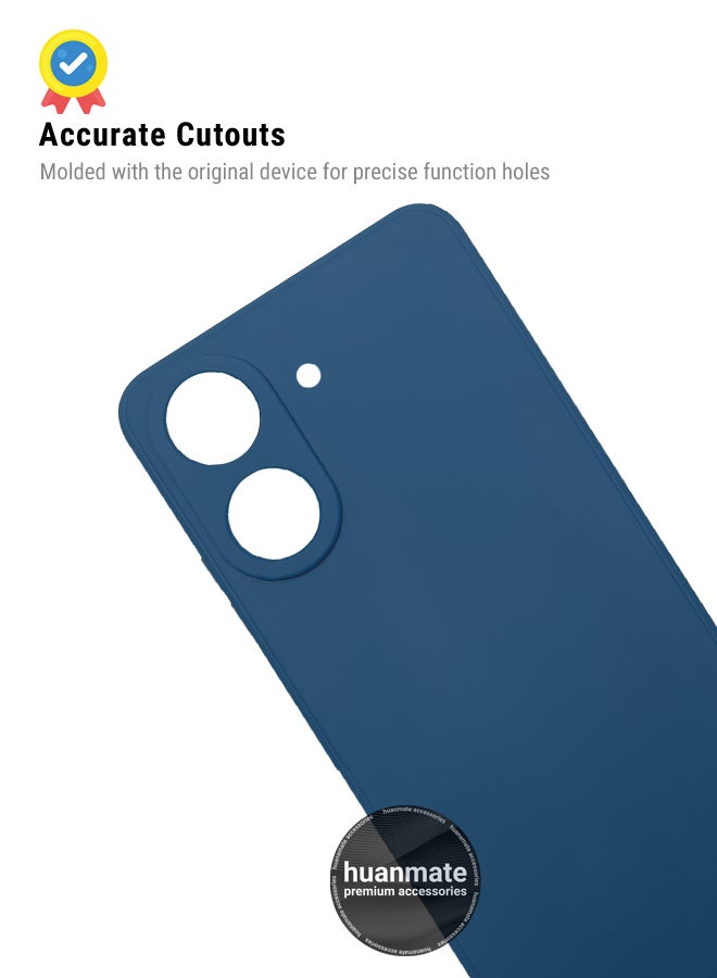 huanmate Xiaomi Redmi 13C 4G Silicone Cover Blue - Premium 2.0mm TPU Silicon, Enhanced Camera Protection with Lens Shield, Shockproof & Water-Proof Cover for Xiaomi Redmi 13C 4G - Image 5