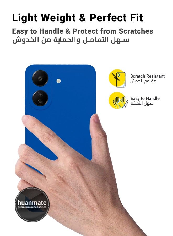 huanmate Xiaomi Redmi 13C 4G Silicone Cover Blue - Premium 2.0mm TPU Silicon, Enhanced Camera Protection with Lens Shield, Shockproof & Water-Proof Cover for Xiaomi Redmi 13C 4G - Image 3