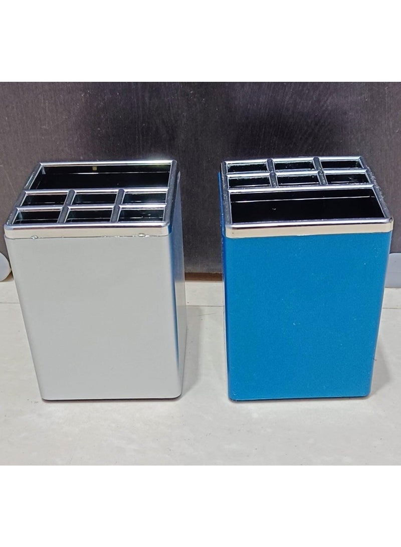 Small, modern multi-compartment pen holder for desk organization - Image 1