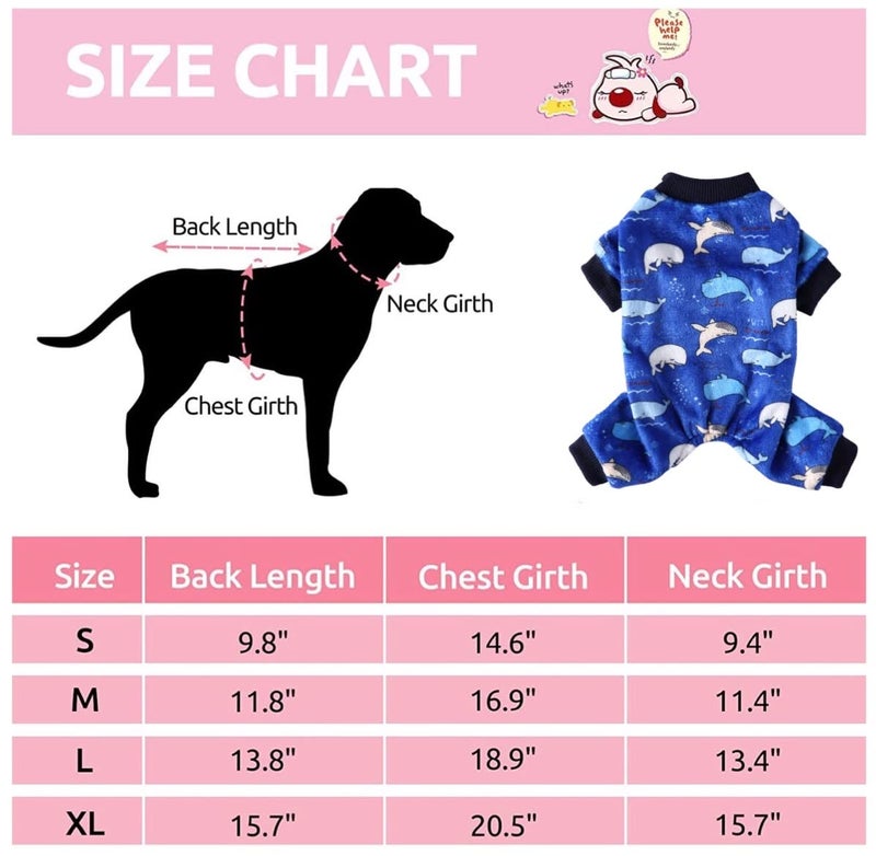 PETANGEL Dog Pajamas Coat Cat PJSJumpsuit Soft Velvet Doggie Jumpers Onesies Jammies Fleece Cat Apparel Pet Clothes Warm Flannel Cold Weather Puppy Small Dogs Rompers (Dolphin Size: L) - Image 5