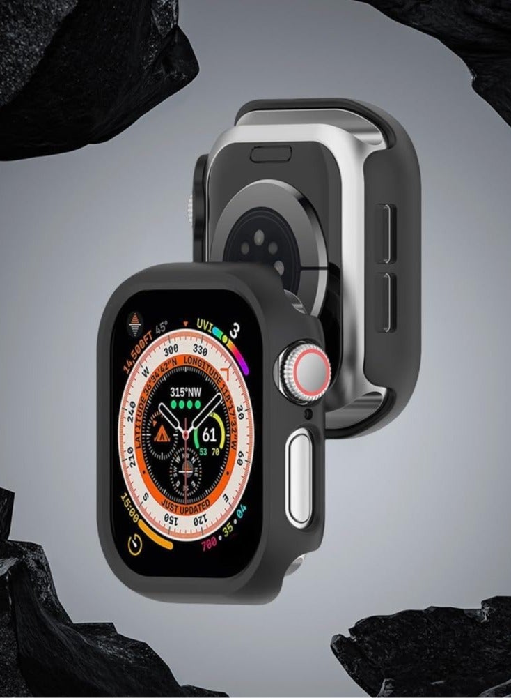 جراب صلب متوافق مع ساعة Apple Watch Series 10 مقاس 46 مم (2024)، [مقاوم للصدمات بزاوية 360 درجة + مضاد للخدش] غطاء لساعة iWatch S10 مقاس 46 مم - أسود - Image 2