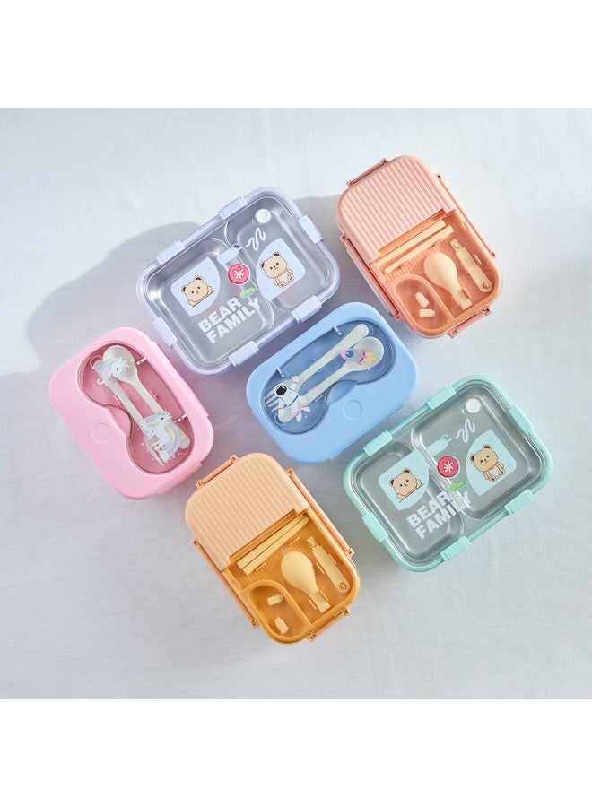 Home Box Neo Sarah 3-Piece 2-Grid Lunch Box Set with Spoon and Chopsticks 800 ml  - Image 4