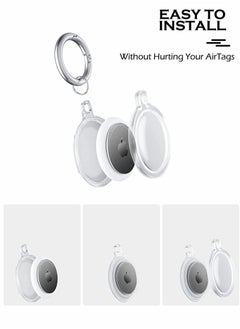 Y&D 4Pcs Soft TPU Case Fit for AirTags, Anti-Scratch Protective Skin Cover with Keychain, Safety Air Tags Tracking Locator Anti-Lost Tracker Finder Protector  - Image 2