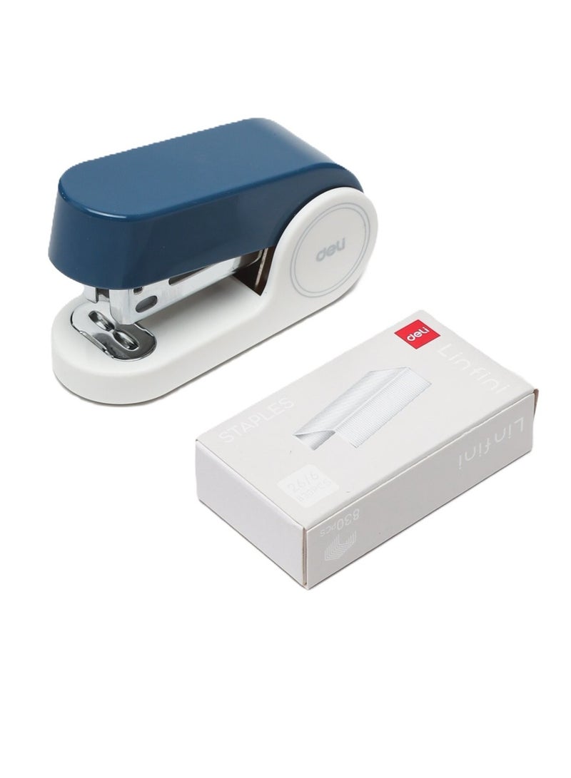 Deli 1-Piece Mini Stapler With A Pack Of Pins Blue  - Image 2