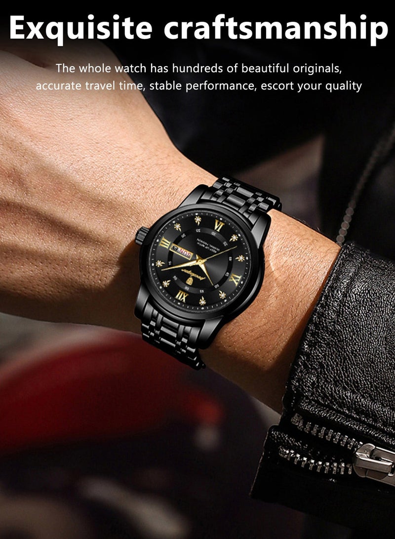 POEDAGAR Waterproof Luminous Men's Watch Quartz-Case 41mm - Image 3