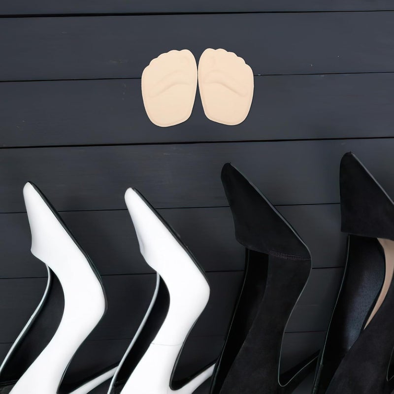 2 Pcs Silicone Metatarsal Pads Ball of Foot Cushions Arch Support Beige Soft Half-Size Inserts for Foot Relief in High Heels for Women and Men - Image 4