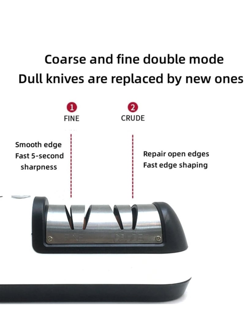 SYOSI Electric Knife Sharpener, Portable Knife Sharpener Three-Speed All-In-One Knife Sharpener, Wireless Grinding One Touch Slide Quick Trimming Double Sided for All Kinds of Knives  - Image 5