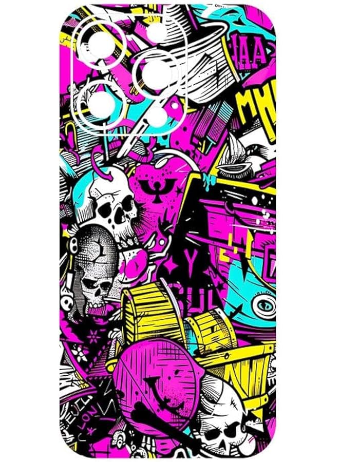 224 ملصق حماية خلفي للهاتف المحمول من Graffiti لهاتف Iphone 16 Pro ليس غطاء حماية