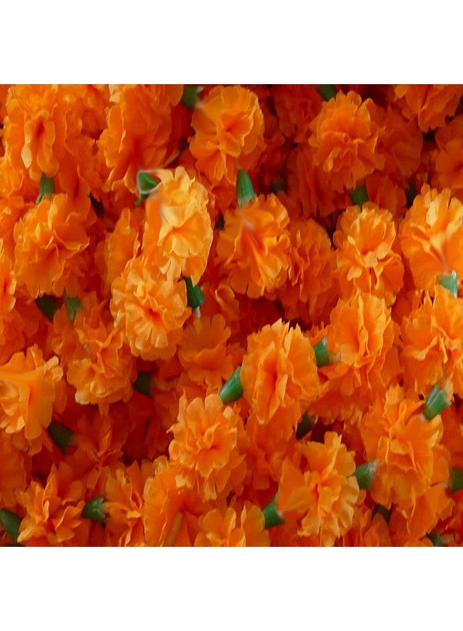 إس 2 إس قماش زينة جانبيتي من إس تو إس، زهور صناعية لتزيين الحائط (برتقالي) - 10 قطع - Image 2