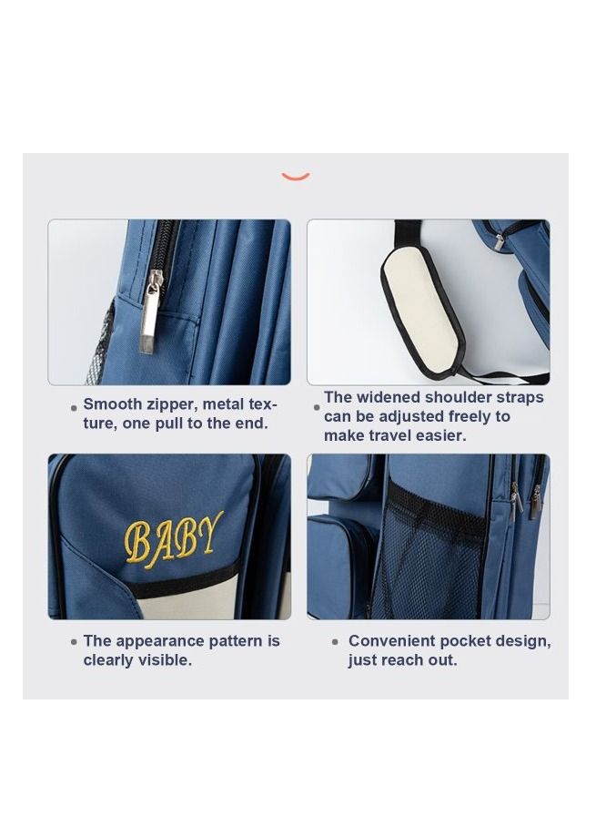 AS SEEN ON TV Multifunctional Foldable Baby Diaper Backpack Bed with Changing Station Blue  - Image 4