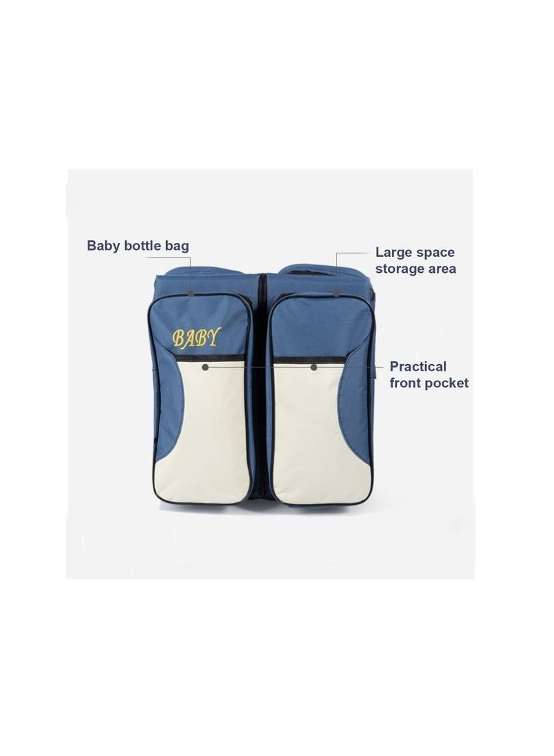 AS SEEN ON TV Multifunctional Foldable Baby Diaper Backpack Bed with Changing Station Blue  - Image 3
