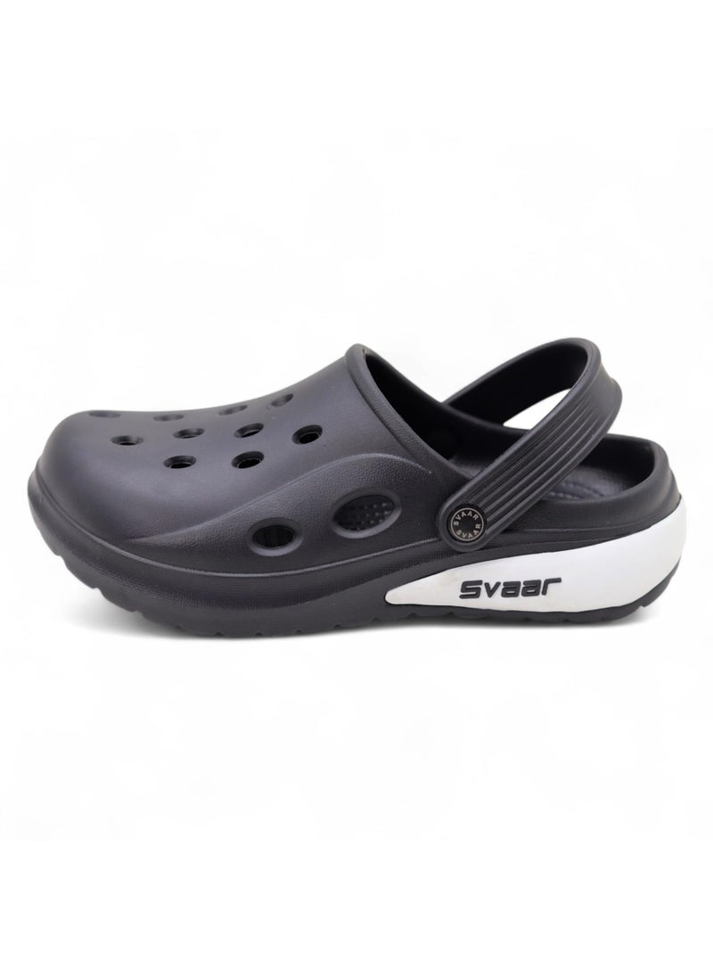 SVAAR Drift Men's Classic Casual Sports Clogs with Adjustable Back Strap for Adults | Comfortable & Lightweight | Stylish, Anti-Skid & Waterproof | Everyday Use Sandals for Men & Boys Black - Image 4