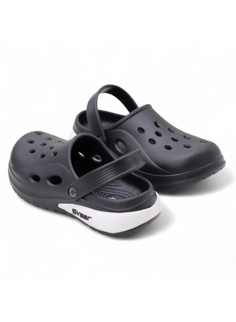 SVAAR Drift Men's Classic Casual Sports Clogs with Adjustable Back Strap for Adults | Comfortable & Lightweight | Stylish, Anti-Skid & Waterproof | Everyday Use Sandals for Men & Boys Black - Image 5