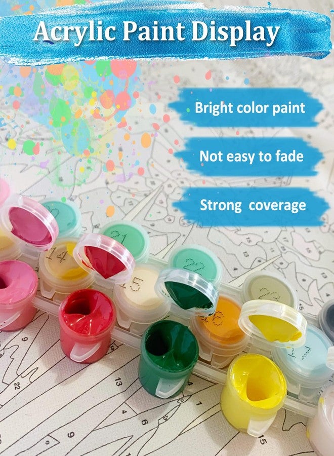 TOCARE Paint by Numbers Kit for Adults Beach Sunset, Acrylic Adult Paint by Number Sunset with Crystal Heart 16x20inch for Home Wall Decor - Image 4