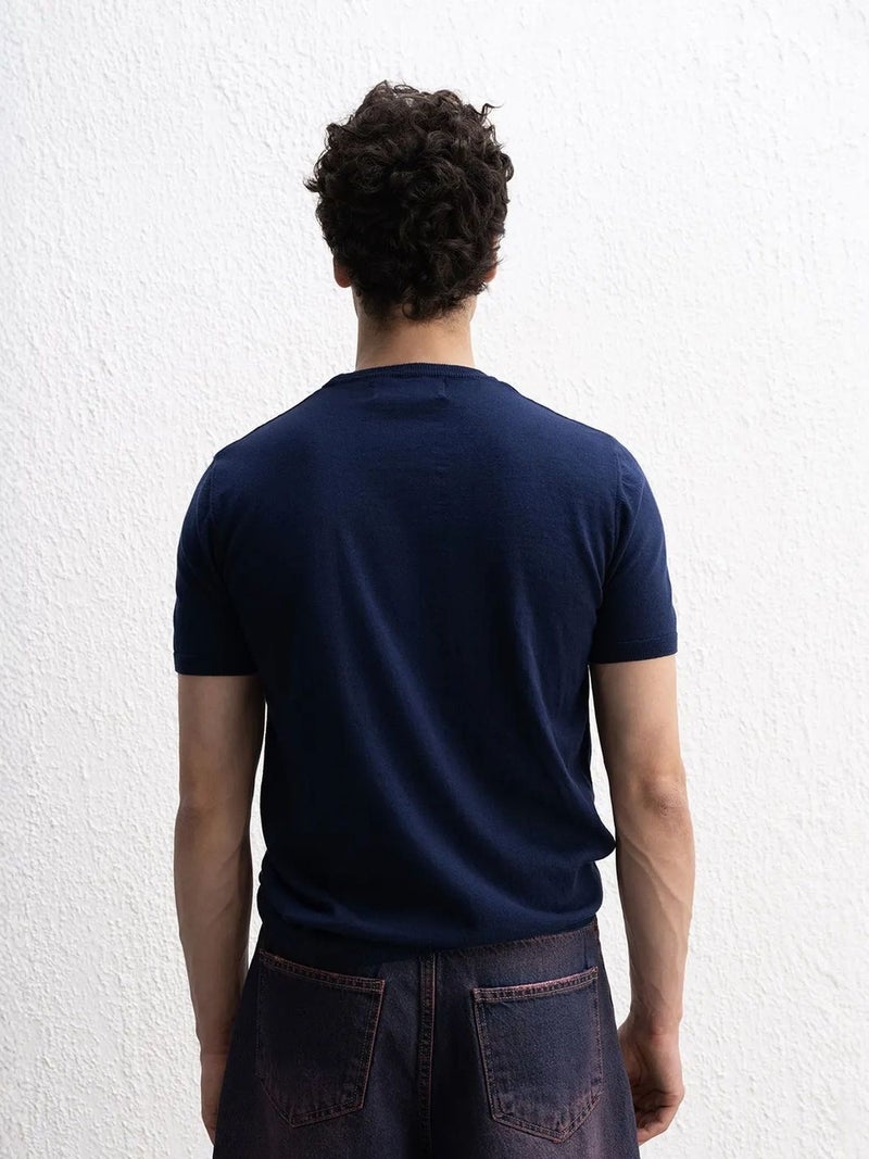 GIESTO Solid Crew Neck Cotton T-Shirt - Image 2