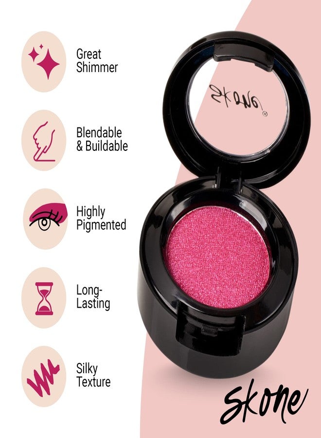 Skone Cosmetics Gems Eye Shadow, Highly Pigmented, Longwear Eye Makeup, Single Eyeshadow with Pro Shimmery Finish - Ultra-Blendable, Slightly Shimmer Shades - PinkEyeshadow - Strawberries - Image 3