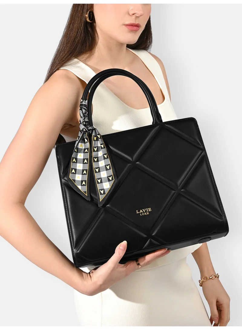 لافي حقيبة ساتشيل نسائية فاخرة كبيرة مربعة سوداء