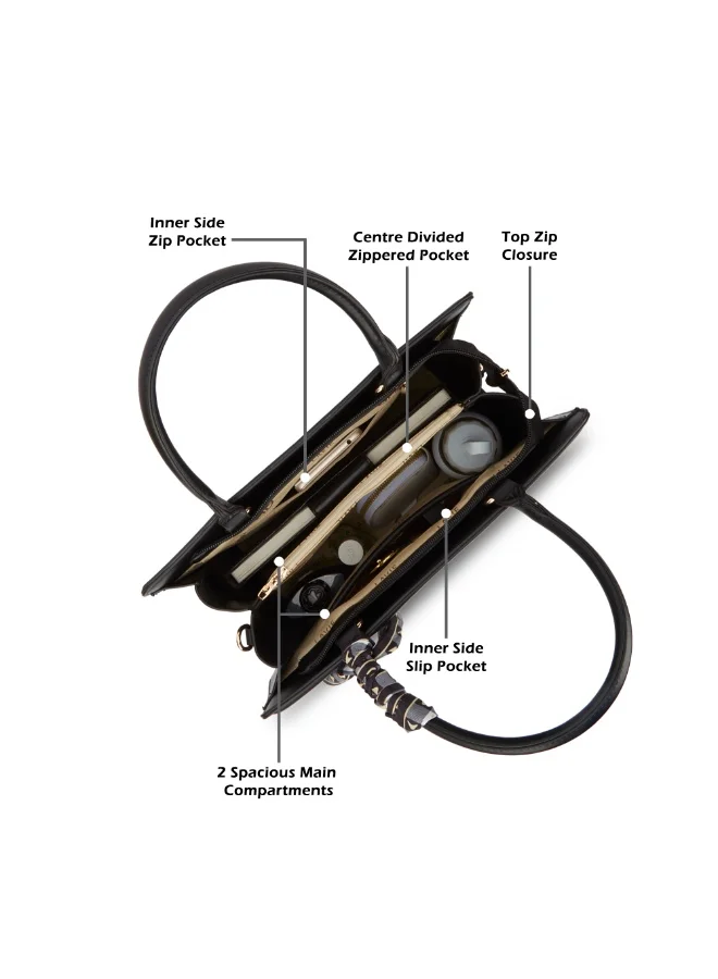 Lavie Luxe Women's Quare Large Satchel (Black)