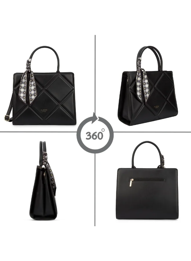 Lavie Luxe Women's Quare Large Satchel (Black)