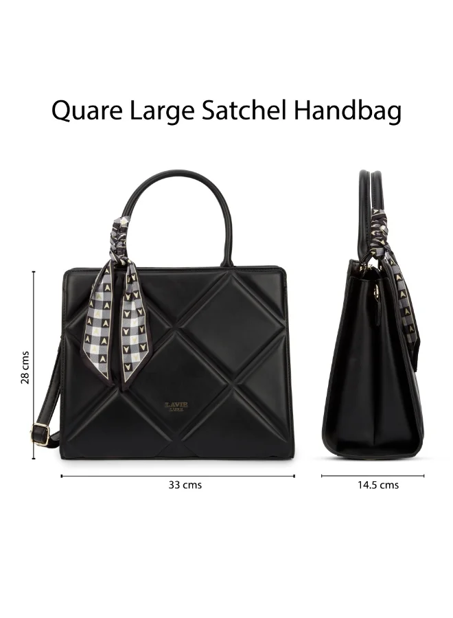 Lavie Luxe Women's Quare Large Satchel (Black)