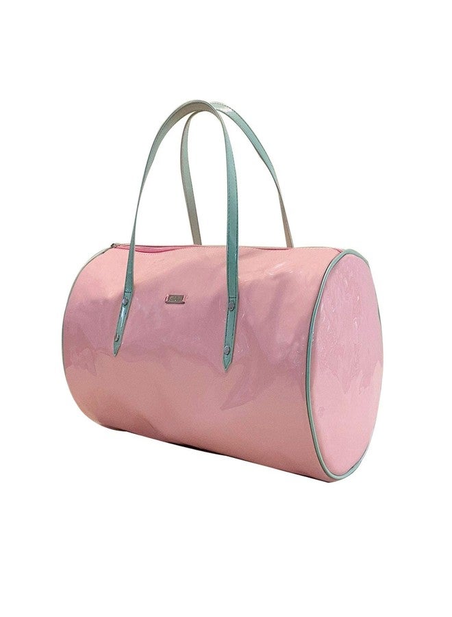 Strutt Genuine Leatherette Green & Pink Women's Travel Duffel Bag - Image 1