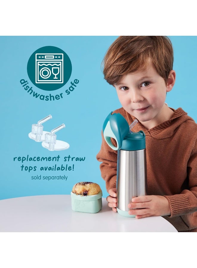 b.box 12 oz Insulated Water Bottle: Keeps Drinks Cold up to 8 Hours, Warm up to 6 Hours. Triple Wall Stainless Steel Kids Water Bottle w/Free Flow Silicone Straw Top. Leakproof & Dishwasher Safe - Image 5