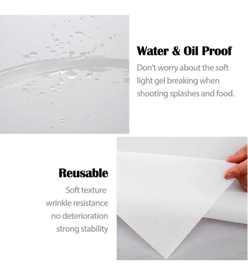Glopro Diffusion Film 3-Sheets 50 x 40cm Polyester Lighting Gel Diffuser Photography for Led Flash Strobe Light Waterproof & Tear Resistant Sheets - Image 4