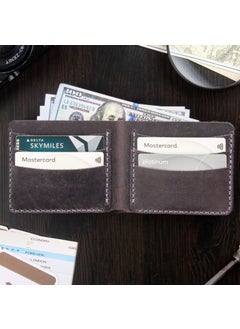Vagave Leather Handmade Wallet Card Holder Men's Wallet Gray  - Image 3