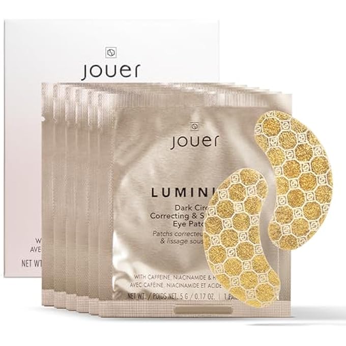 Jouer لصقات العين لتصحيح الدوائر الداكنة وتنعيمها، لصقات العين بالكافيين للدوائر الداكنة والانتفاخ، قناع تحت العين للتجاعيد - Image 1