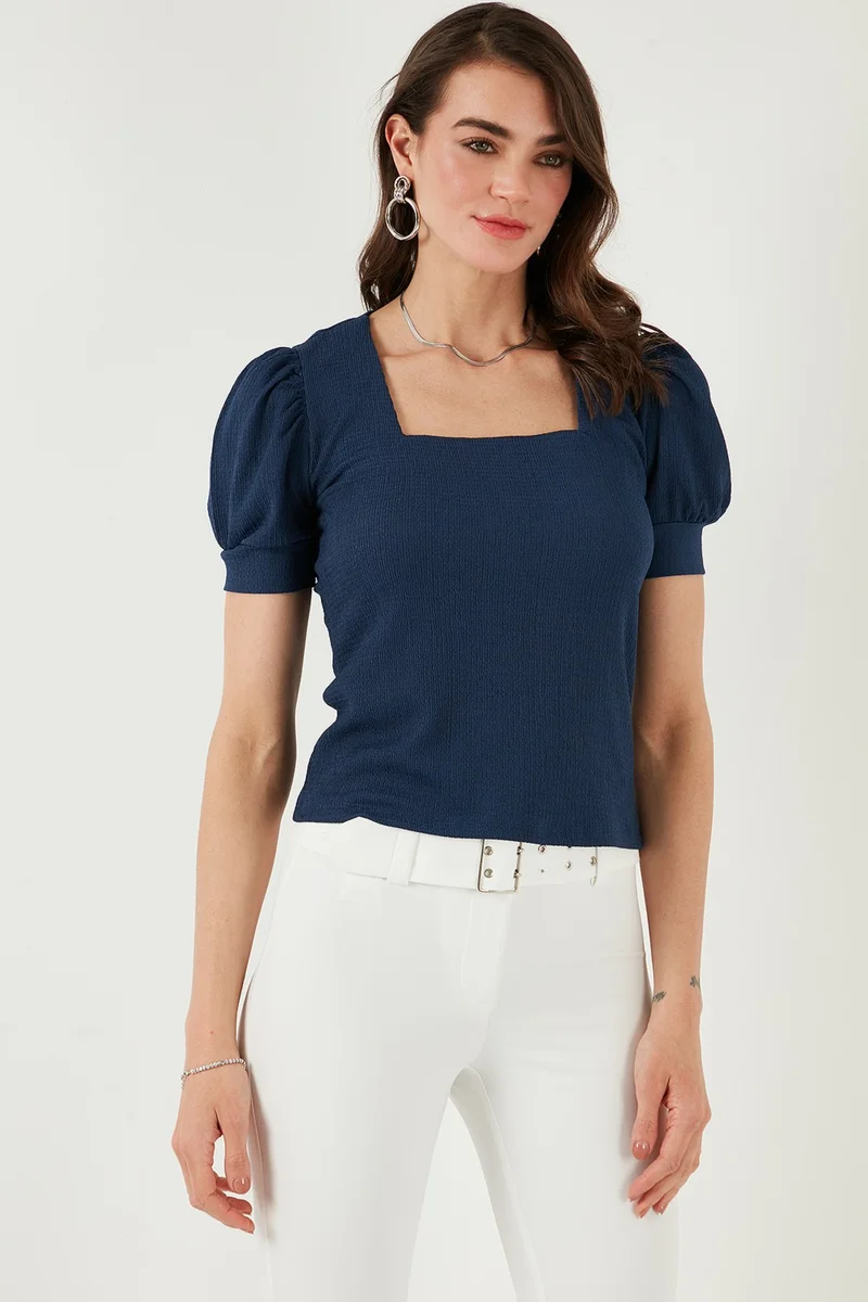 Lela Sleeve Detailed Square Neck Blouse Women's Blouse 5869002