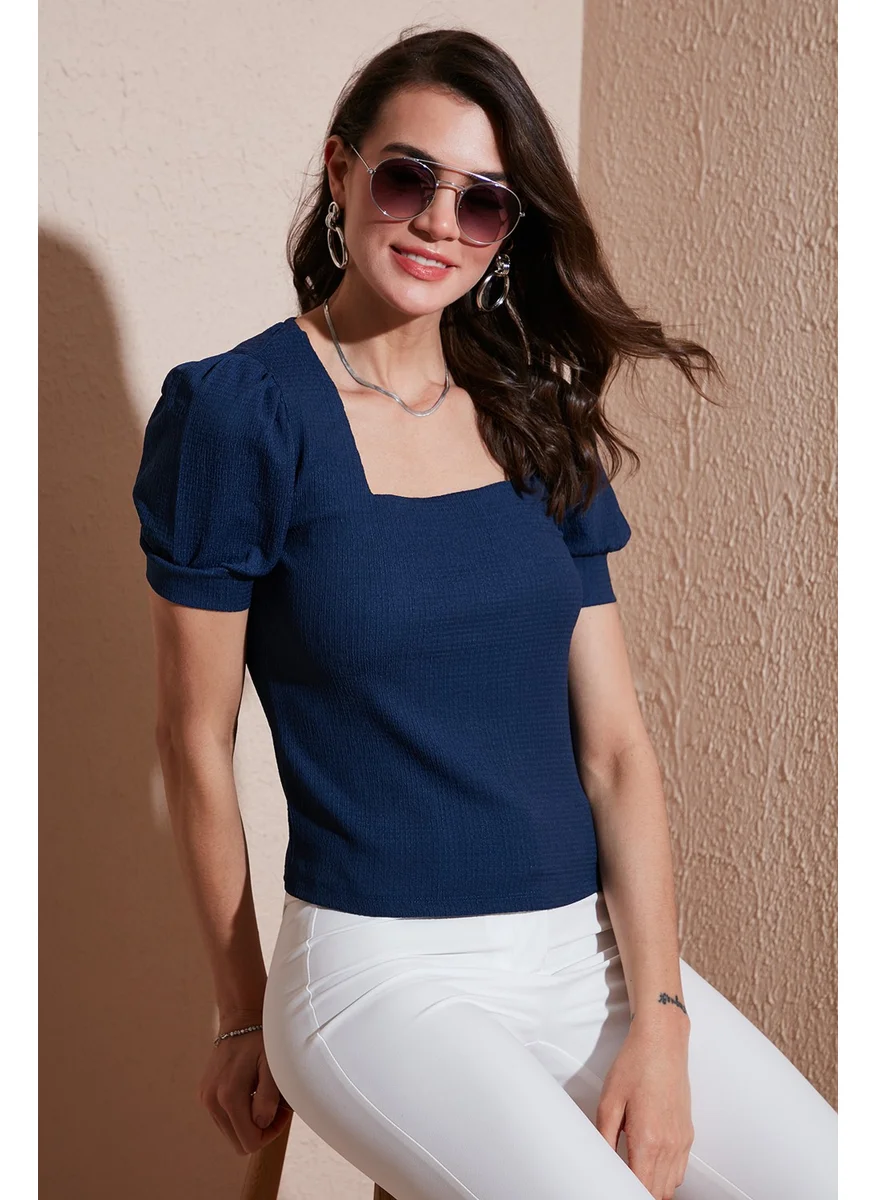 Lela Sleeve Detailed Square Neck Blouse Women's Blouse 5869002