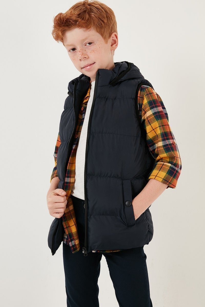 Lela Zippered Hooded Pocket Puffer Vest Unisex Children's Vest 5761983  - Image 4