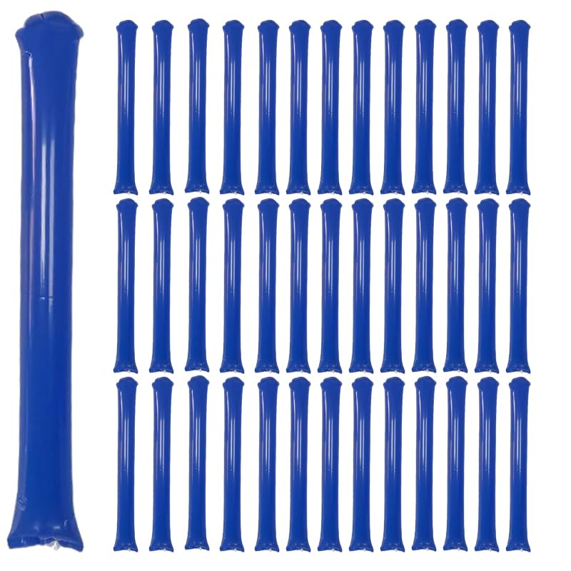 ROSEBB 40pcs Round headTeam Spirit Boom Sticks Thunder Sticks Cheering Sticks Team Spirit Plastic Cheerleading Spirit Stick Clapper Inflatable Noise Maker Sports Supply Blue - Image 1