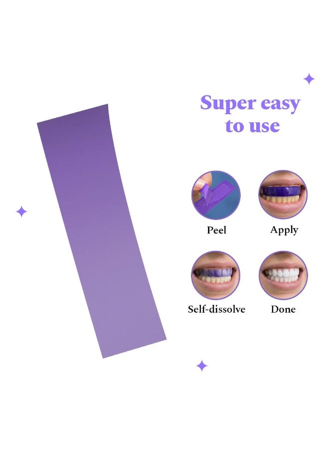 Perfora Purple Teeth Whitening Strips – Pack of 3 Treatments (6 Strips) – Whitens Teeth in 1 Use | Peroxide & Sensitivity-Free, Enamel-Safe Oral Care | PAP & Hydroxyapatite For Stain Removal | Self-dissolving Strips - Image 3