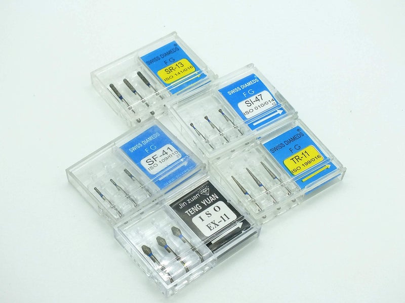 Dental Diamond Bur SR-13, SF-41, SI-47,EX-11, TR-11 Pack of 5 Pcs Bur Addler