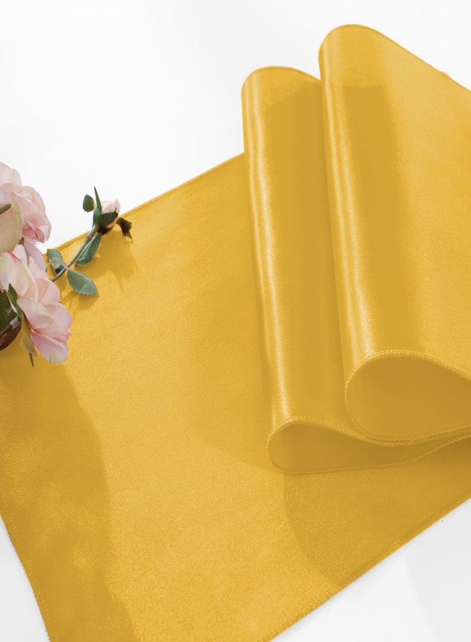 KKJIAF 2 Pack Gold Table Runners 12 x 108 Inch, Rectangular Smooth Satin Silk Table Runner for Wedding, Banquet, Birthday Party Decoration - Image 5
