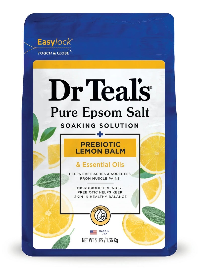 Dr Teal's Dr Teal's Epsom Salt Soaking Solution Prebiotic Lemon Balm 1.36Kg  - Image 1