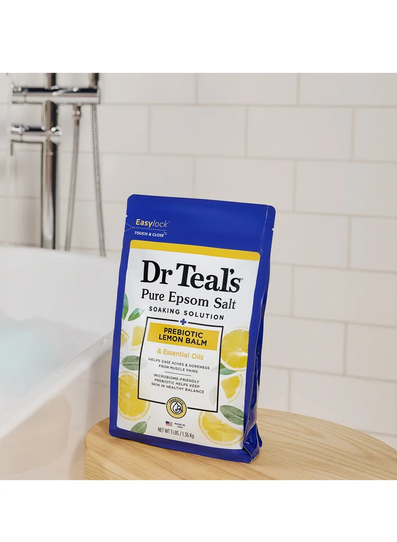 Dr Teal's Dr Teal's Epsom Salt Soaking Solution Prebiotic Lemon Balm 1.36Kg