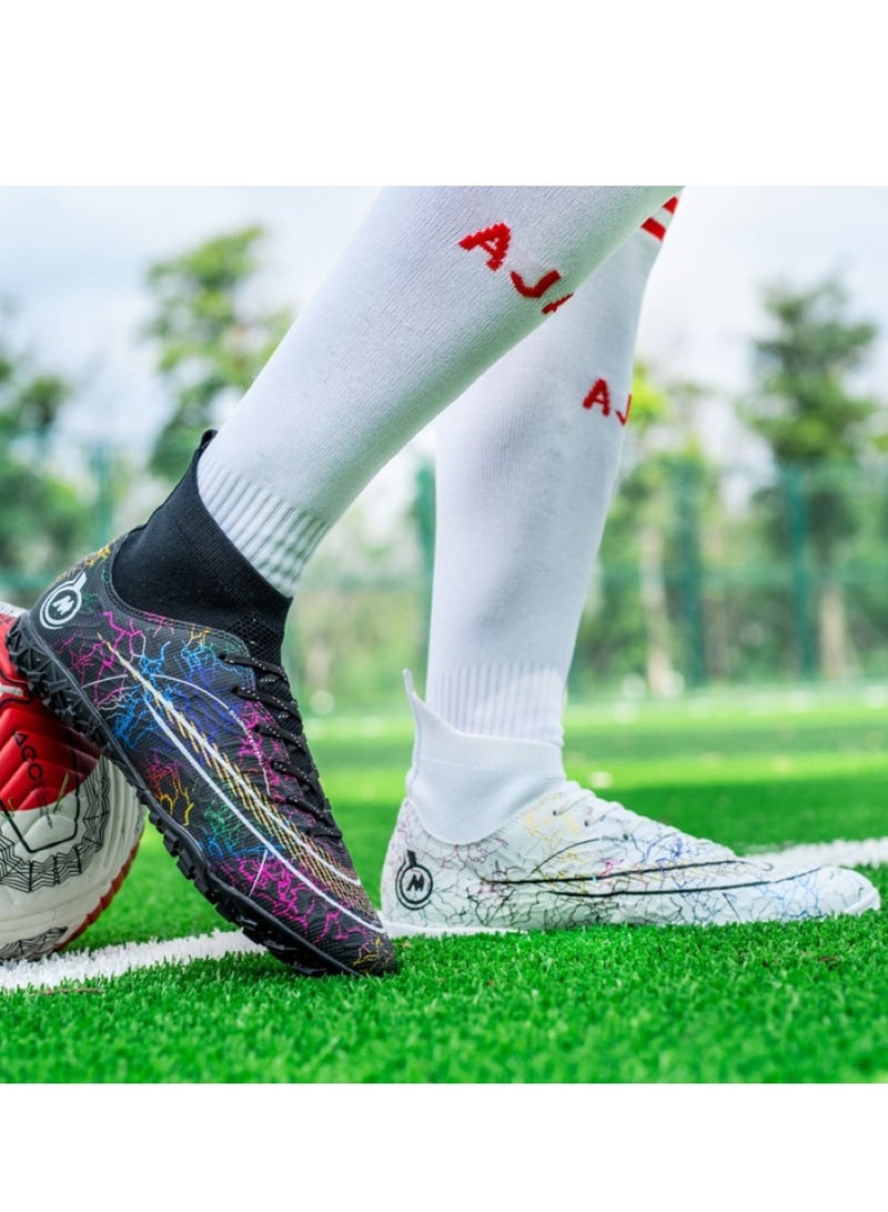 Loquat High-Top Anti-Slip Competition Sports Football Shoes White/Black  - Image 2