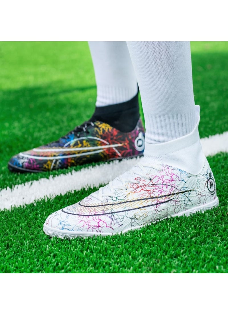Loquat High-Top Anti-Slip Competition Sports Football Shoes White/Black  - Image 1