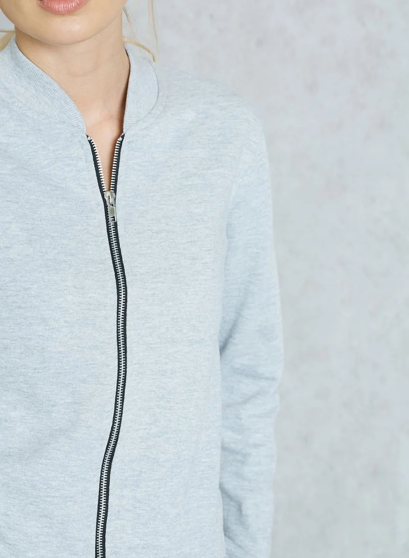 Missguided Jersey Bomber Jacket