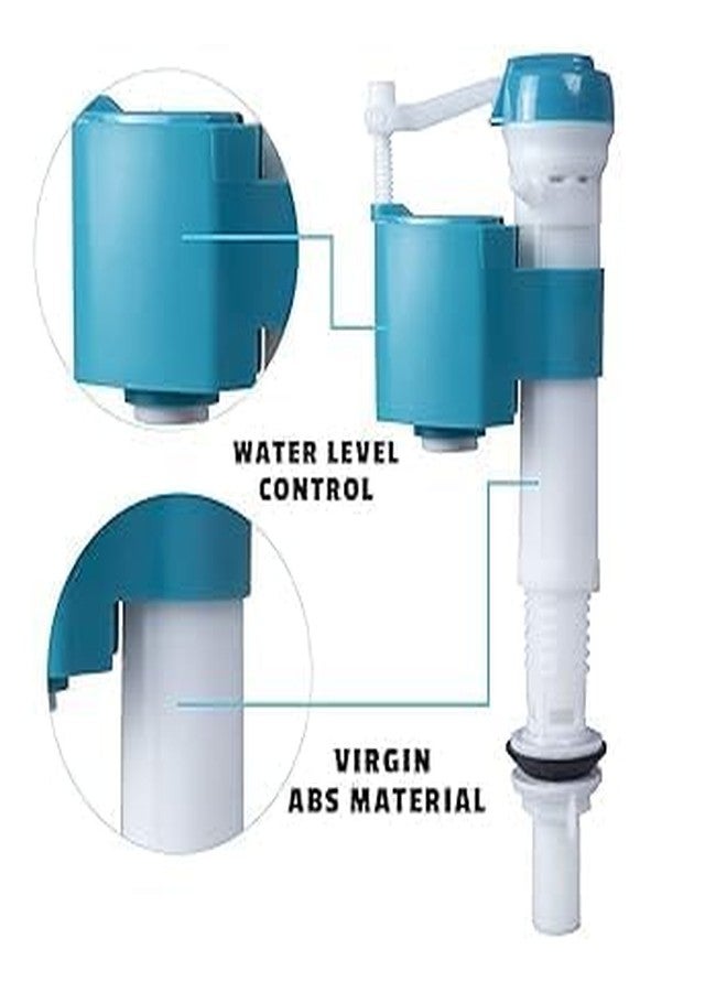 Metwin Plastic Anti-Siphon Toilet Flush Tank Fill Valve Adjustable 7 Inch to 10 Inch Flush Tank Ball Cock Repair Kit Suitable for One and Two piece Toilets Commodes - Image 2