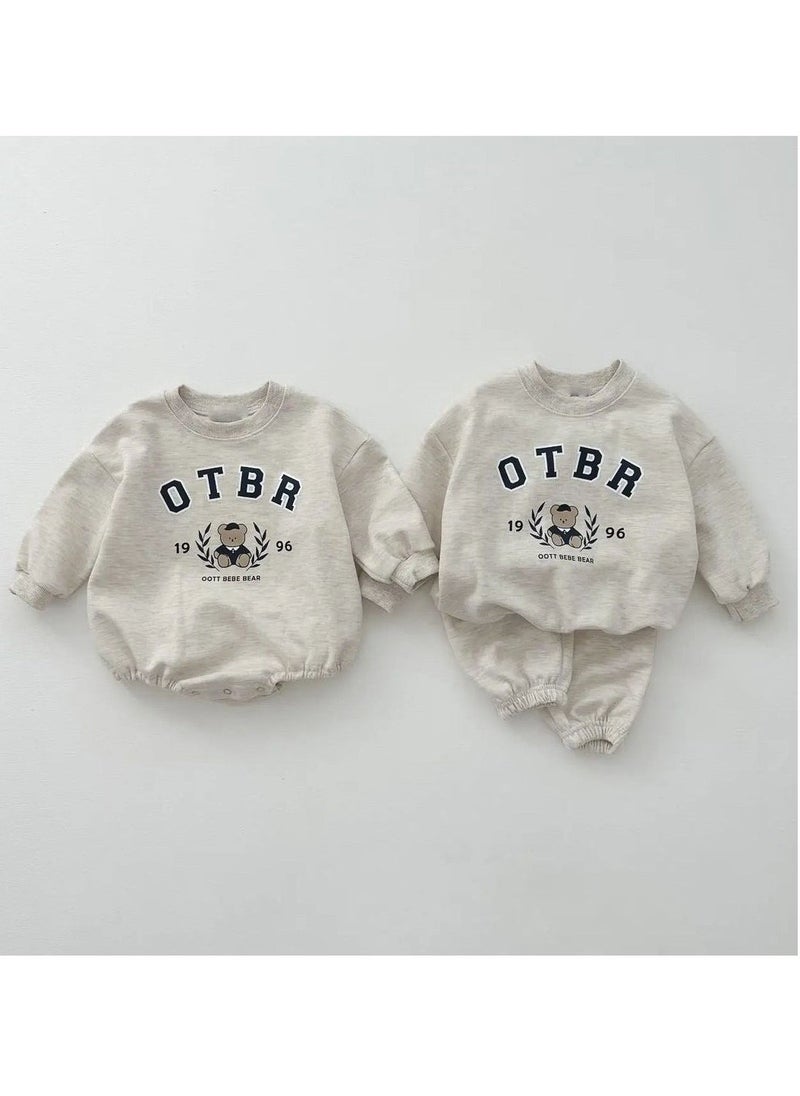 RedMapleTEK Baby Soft Cotton Long Sleeve Long Pants Sweatshirt Two-piece Set - Image 2