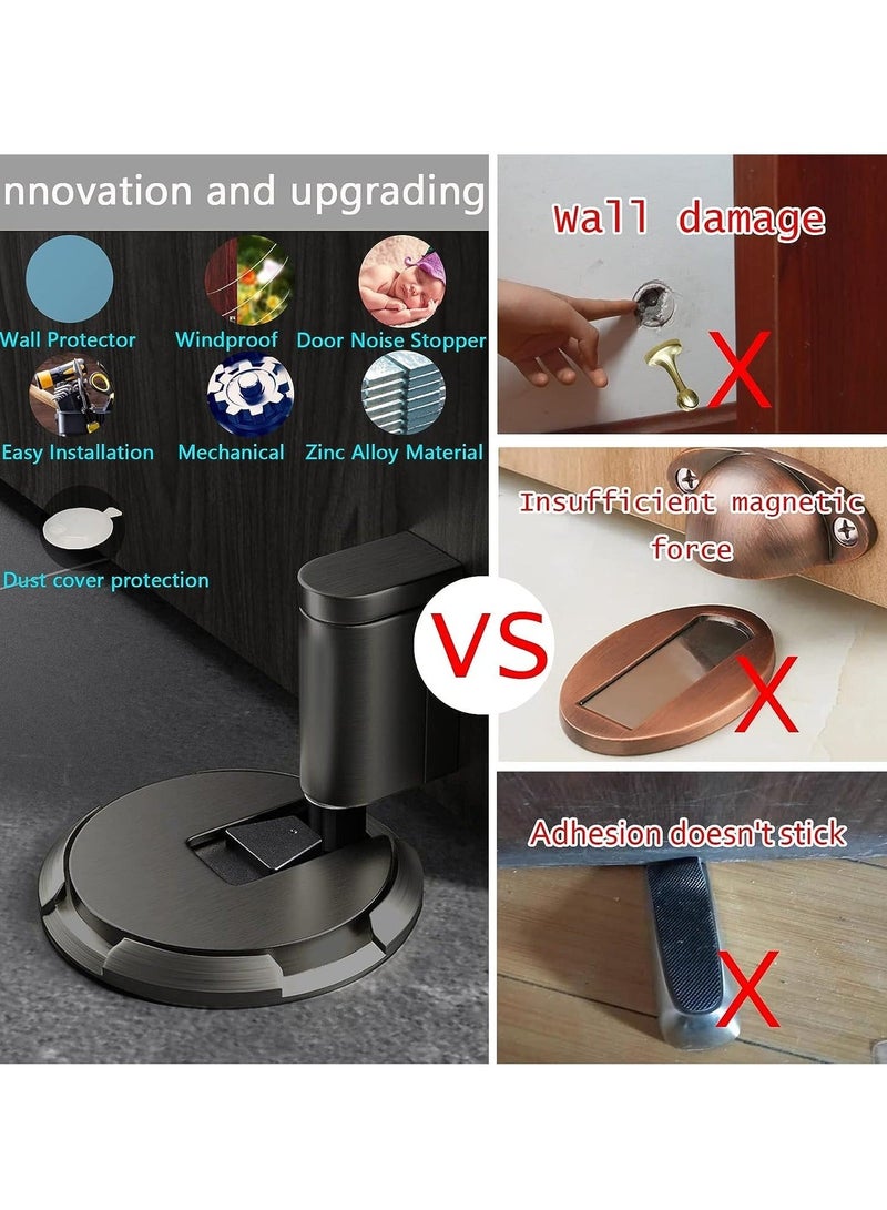 Captaintech Mechanical Door Stopper, Strongest Windproof Door Holder to Keep Door Open, Stainless Steel No Magnetic Doorstop, Heavy Duty Door Stop for Home Office Door, Door Catch - Image 3